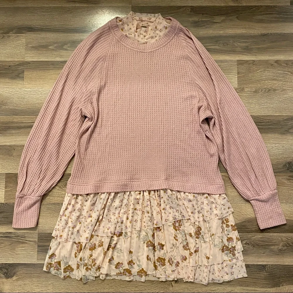 Free People Opposites Attract Pink Sweater Dress - Picture 2 of 9